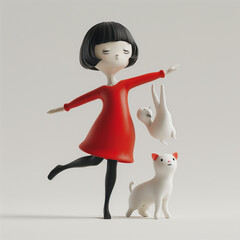 girl with a cat, Generative Ai