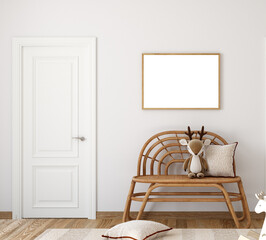 Kids room mockup interior, 3d render