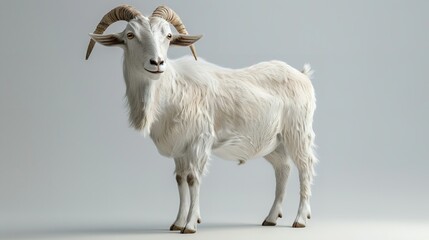 Obraz premium Illustration of Eid Al Adha goat on white background