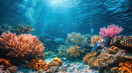 Obraz premium Coral Reef with Diverse Marine Life