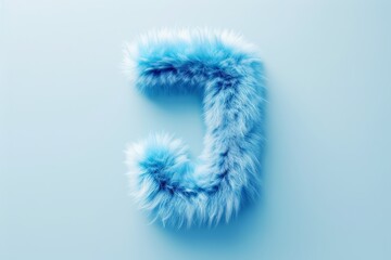 Fototapeta premium The letter J is made of fluffy blue fur