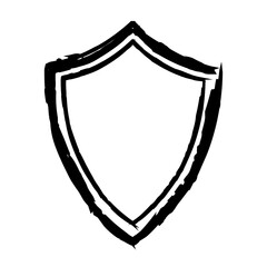 Obraz premium Frame shield texture element, outline border grunge shape icon, decorative doodle for design in vector illustration