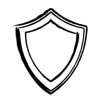 recommend clip art: Frame shield texture element, outline border grunge shape icon, decorative doodle for design in vector illustration