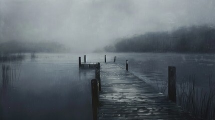 Jetty in the rain at back bay