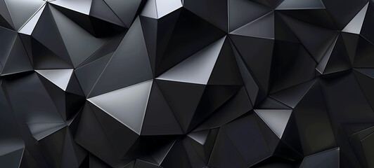 Matte and Glossy Mix Combination of matte and glossy black metallic polygons in an abstract geometric layout.