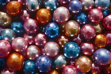 Multi-colored plastic balls