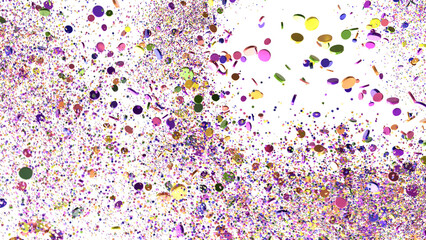  Multicolored confetti on white