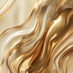 Obraz premium Elegant golden abstract background with fluid shapes and smooth textures, perfect for luxury design and art concepts.