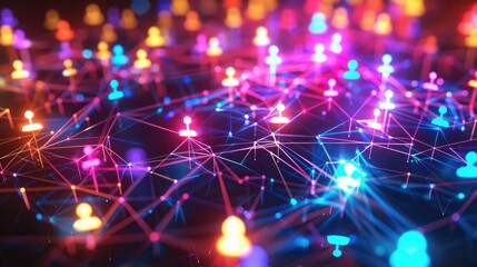 Social networks connections hologram