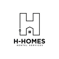 Letter H typography logo design H + Homes concept design