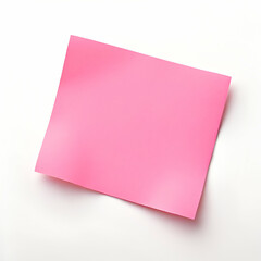 photo of a beautiful blank pink post it note for students, business, reminders, projects, etc. on white background. Generative Ai