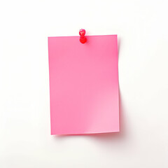 photo of a beautiful blank pink post it note for students, business, reminders, projects, etc. on white background. Generative Ai