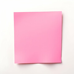 photo of a beautiful blank pink post it note for students, business, reminders, projects, etc. on white background. Generative Ai