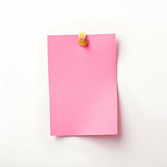 photo of a beautiful blank pink post it note for students, business, reminders, projects, etc. on white background. Generative Ai