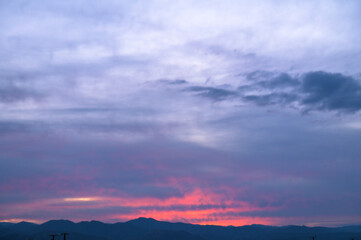 Peaceful, romantic summer dusk twilight landscape. 1