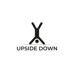 Upside Down Vector Template, Upside Down Man Upside Down Colorful Icon