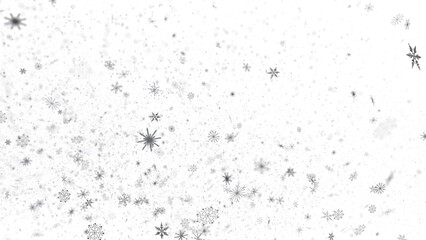 Snowflake Ballet: Exquisite 3D Illustration of Descending Festive Snowflakes in Motion