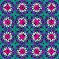 Pattern with crochet granny square wallpaper handmade decorative art design print 