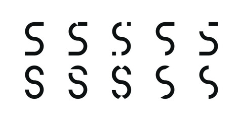 Naklejka premium Logo collection, abstract letter S logo design. Icons for business of minimalist, elegant, simple. Premium Vector