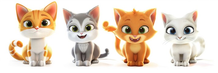 Fototapeta premium 3D Vector illustration of cute cat
