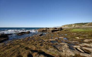 View of Azkorri or Gorrondatxe beach in Getxo, Biscay, Basque Country