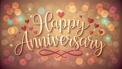 Creative Happy Anniversary Illustration with Unique and Thematic Background