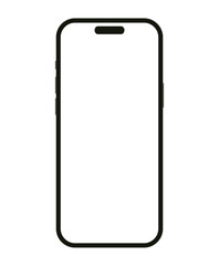 brand New iphone 16 series mockup front view isolated on transparent background. iphone cut out template