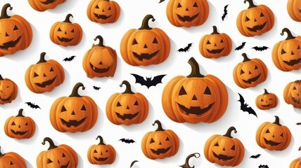 Naklejka premium Pumpkins, Ghost, Spider Labs, halloween Background