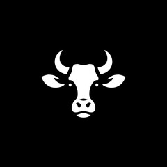 cow cattle meat farm ranch icon logo vector