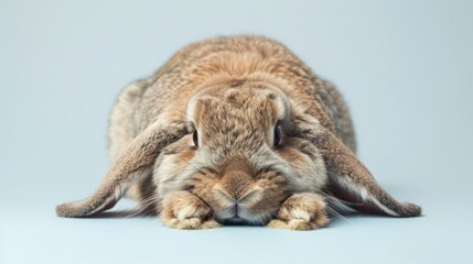 Fototapeta premium Cute baby rabbit with plain background.