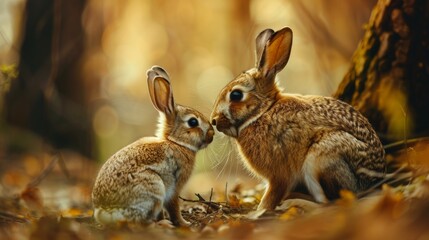 Fototapeta premium Rabbit. Photography of wild animal in natural habitat.