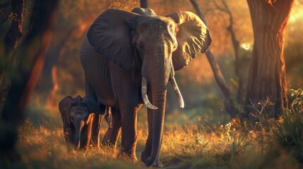 Fototapeta premium Elephant. Photography of wild animal in natural habitat.