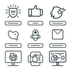 social network icons, Cleaning icon pack, outline icon style
