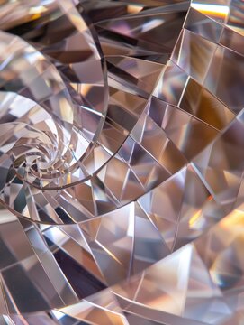 Spiraling Fibonacci Beauty: Close-up of Elegant Gemstone Cut in Precision Pattern