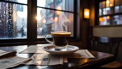 
glass of coffee on the table
