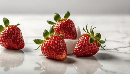 Juicy strawberry on white background