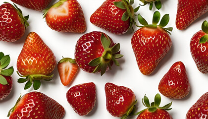 Juicy strawberry on white background
