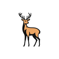 deer stag moose wild woods hunt forest logo