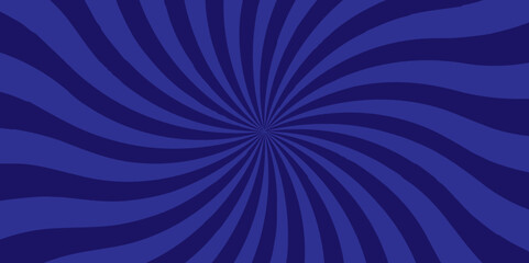 Abstract retro spiral blue sunburst bright light backdrop glow striped background.