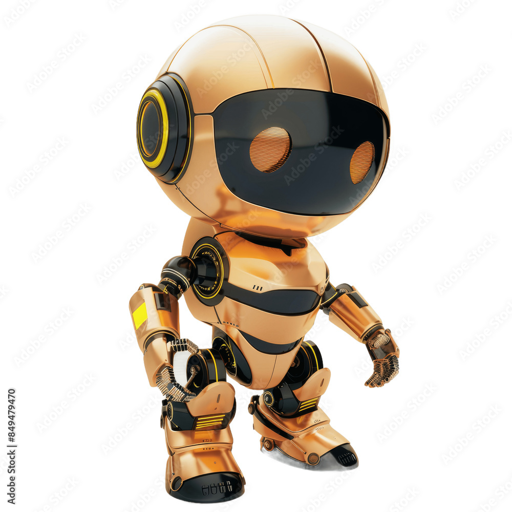 Poster 3d robot chatbot on white transparent background ai in science and business technology and engineeri