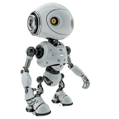 3d Robot chatbot on white transparent background AI in science and business Technology and engineering concept