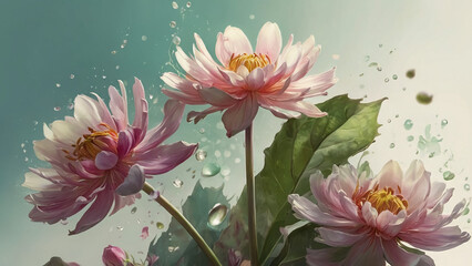 pink water lily