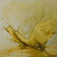 orange juice splash, Splash of Flaxseed oil on a white isolated background Generative AI
