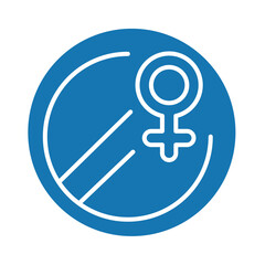 Sex hormones female line black icon. Vector isolated button.