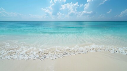 Fototapeta premium Sandy beach with tropical blue sea