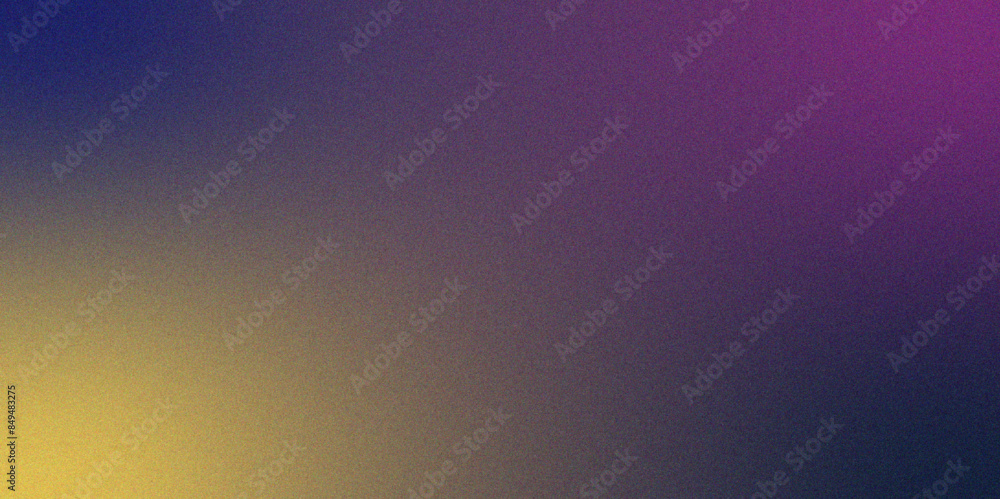 Poster Abstract purple green yellow grainy gradient dark retro glowing backdrop design. Dark grainy gradient spot light noise. Shine bright light and glow template empty space , grainy noise grungy texture.