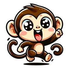 Fototapeta premium A cartoon of a monkey design colours drawing graphic running vector accessible optimized vector.