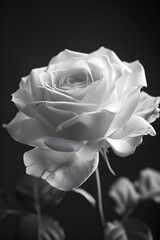 Captivating Monochrome Rose Soft Focus High Contrast Bloom in Artful Composition