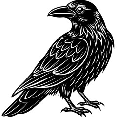 solid-black-outline-common-raven-animal-vector