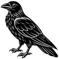 solid-black-outline-common-raven-animal-vector